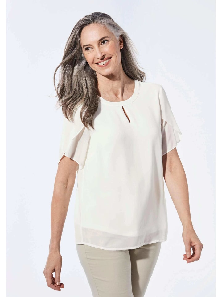 

Короткий размер: блузка с интересным дизайном рукавов в кремово-белом цвете. GOLDNER