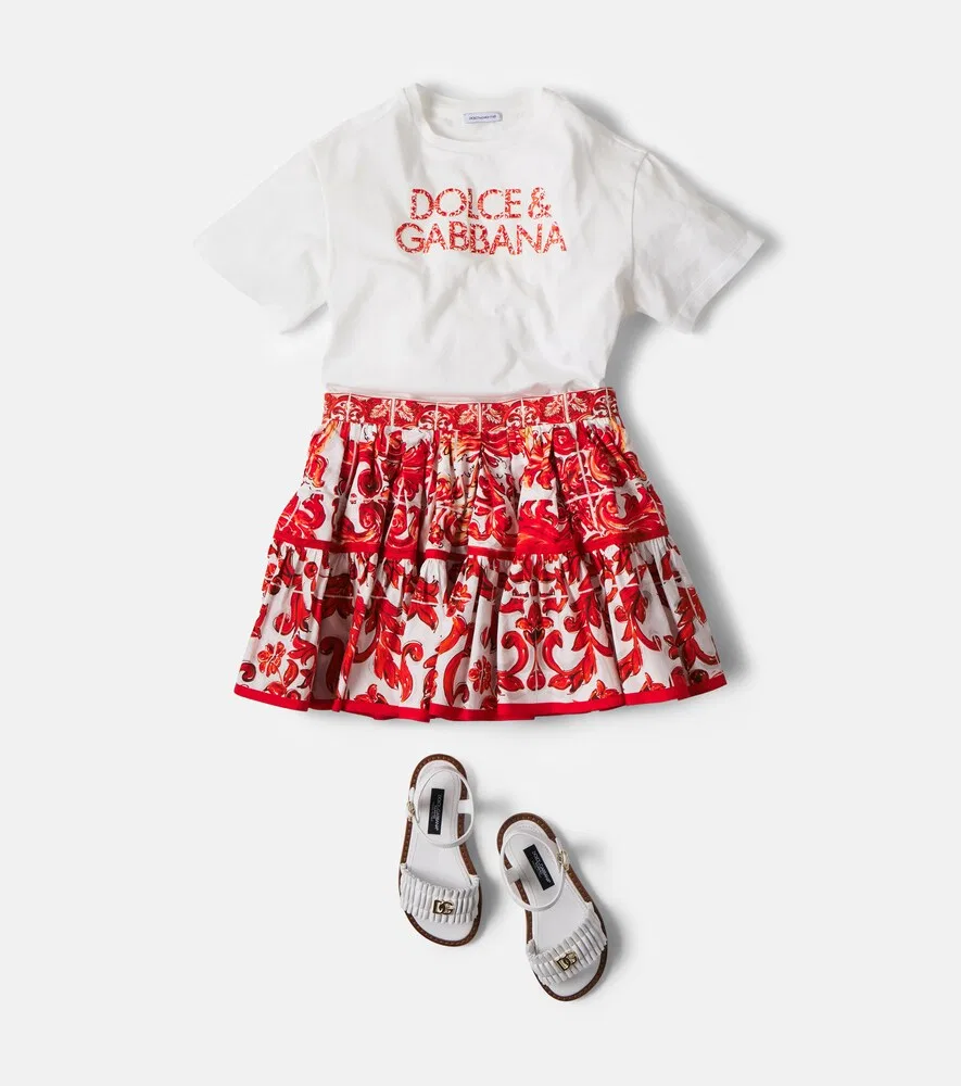 Юбка из майолики Dolce&Gabbana Kids, оранжевый — фото 2
