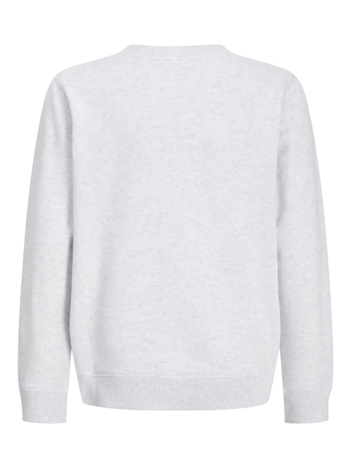 JACK & JONES Junior Толстовка JJCOLLEGE LOGO SWEAT CREW JNR белого меланжевого цвета — фото 2