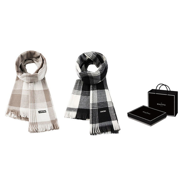 

Вязаный шарф унисекс, Black+Khaki, Houndstooth Box