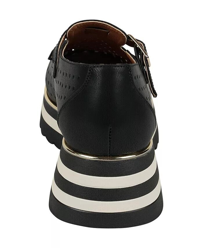 Женские лоферы на платформе Karmine с лазерной резкой Mary Jane GC Shoes, черный — фото 3