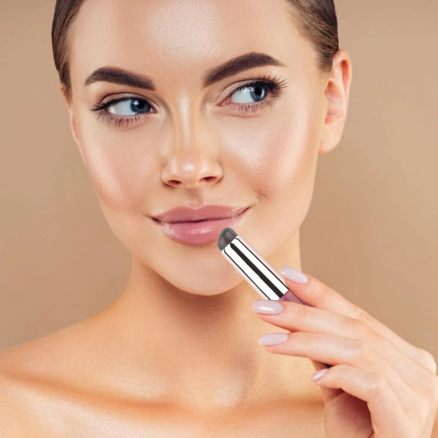 Кисть для губ Silicone Lip Brush luckinsell rose red — фото 3
