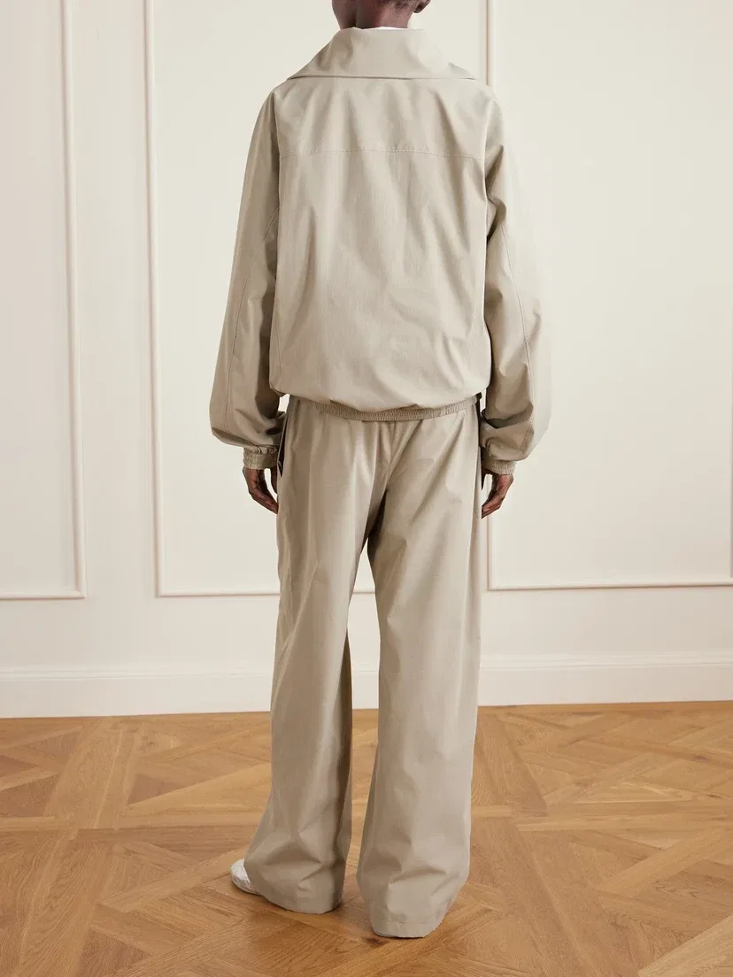 Увеличенная спортивная куртка из ткани с вышивкой BALENCIAGA, бежевый — фото 4