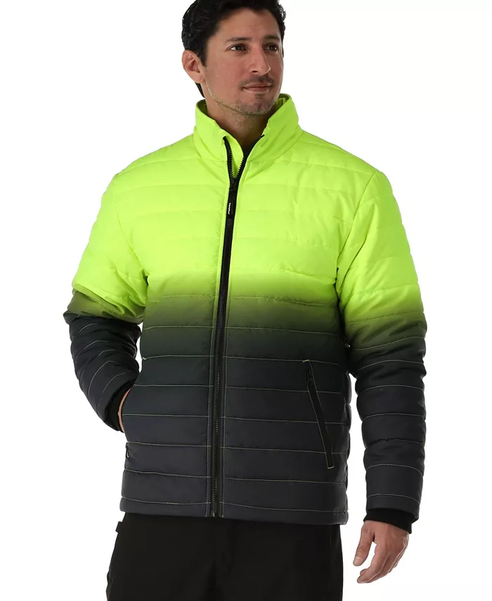 

Большая и высокая утепленная стеганая куртка с улучшенной видимостью - утепленное легкое рабочее пальто высокой видимости для холодной погоды Refrigiwear, зеленый