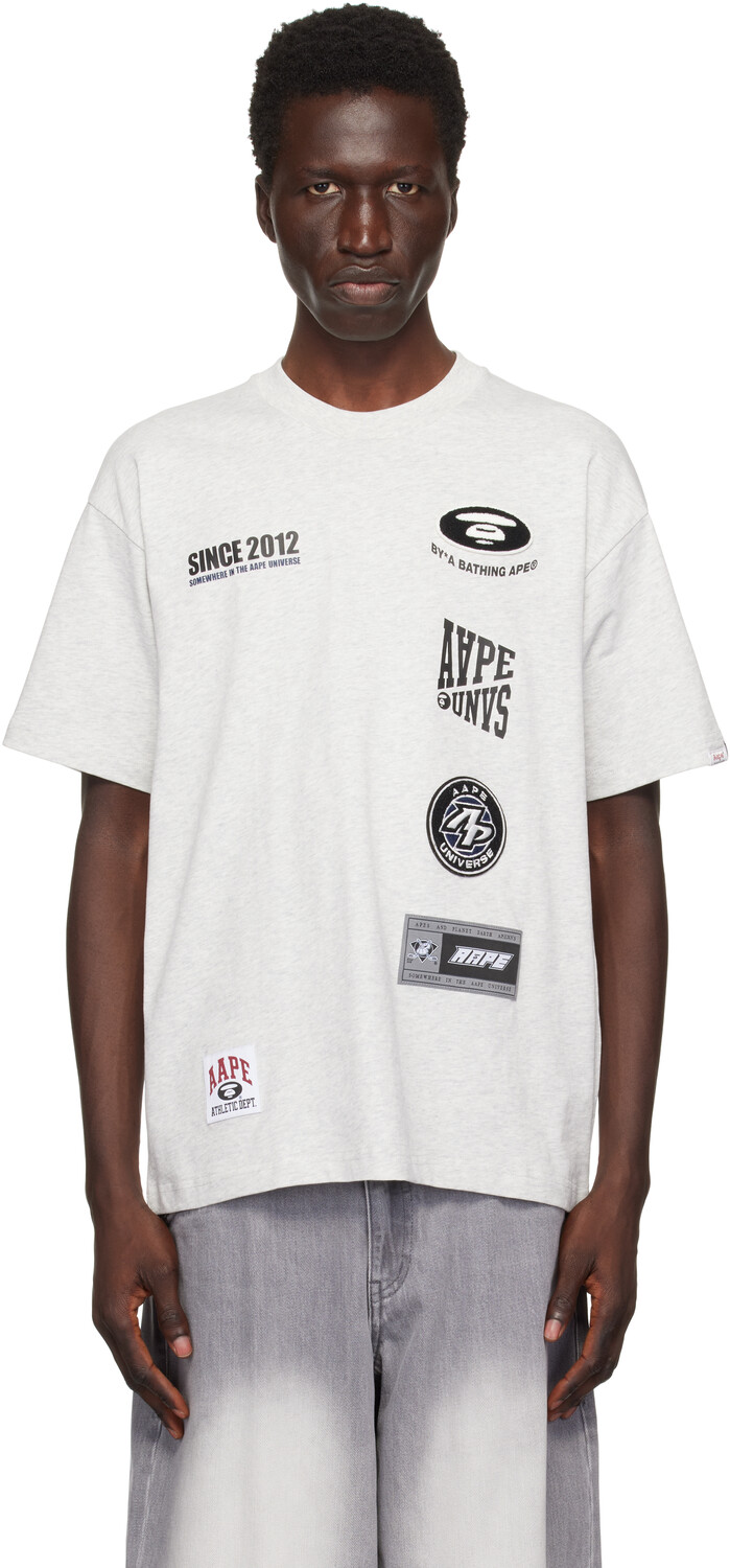 

Футболка Off-White Fancy ain AAPE by A Bathing Ape, Heather white