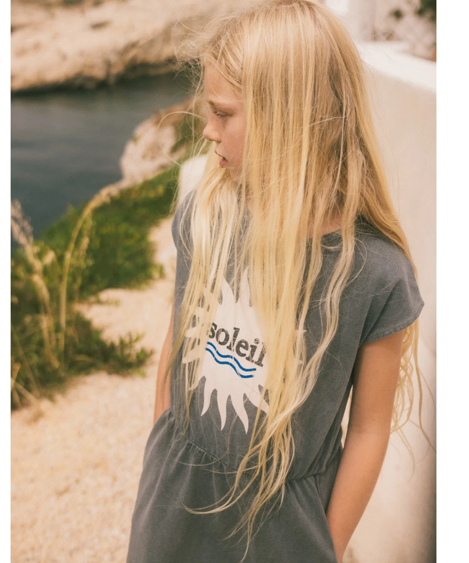 Детское платье из органического хлопка We are Kids Volcano серое — фото 2