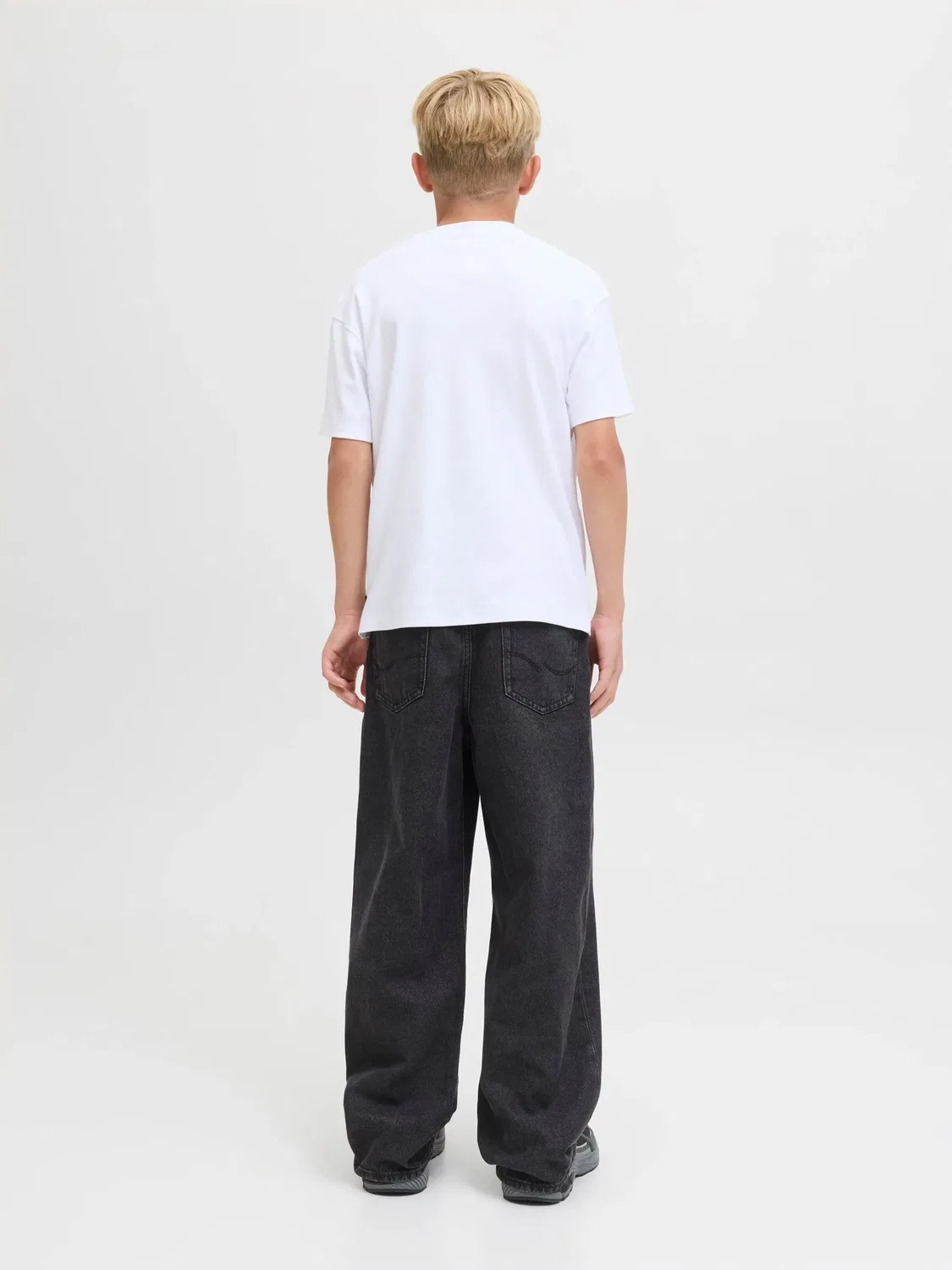 Джинсы baggy fit, black denim, JACK & JONES Junior, черный деним — фото 4