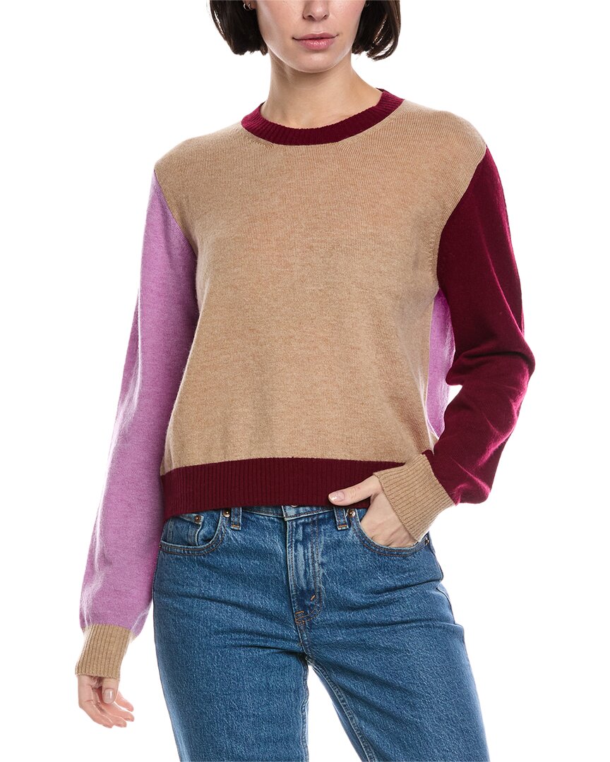 

Свитер Brodie Cashmere Colorblock из шерсти и кашемира, коричневый