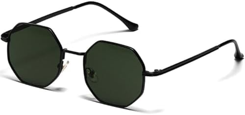 

Модные ретро-солнцезащитные очки для женщин и мужчин, многоугольные винтажные солнцезащитные очки, модные женские солнцезащитные очки с защитой от УФ-излучения UV400 MTZJH, Black G15