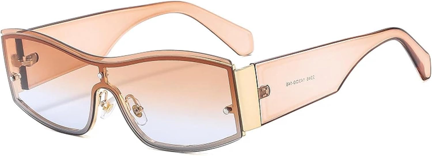 

Модные солнцезащитные очки в стиле стимпанк для женщин и мужчин, трендовые, роскошные, для путешествий и вождения, с защитой от УФ-излучения UV400 TKKTLLT, Tea Tea Blue