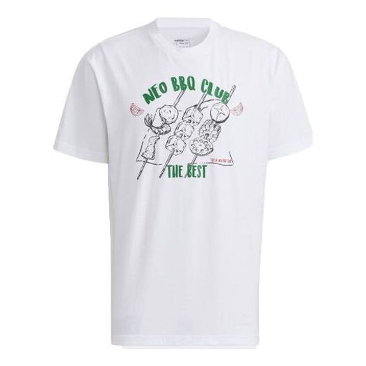 

Футболка neo logo letter printing round collar male white Adidas, белый