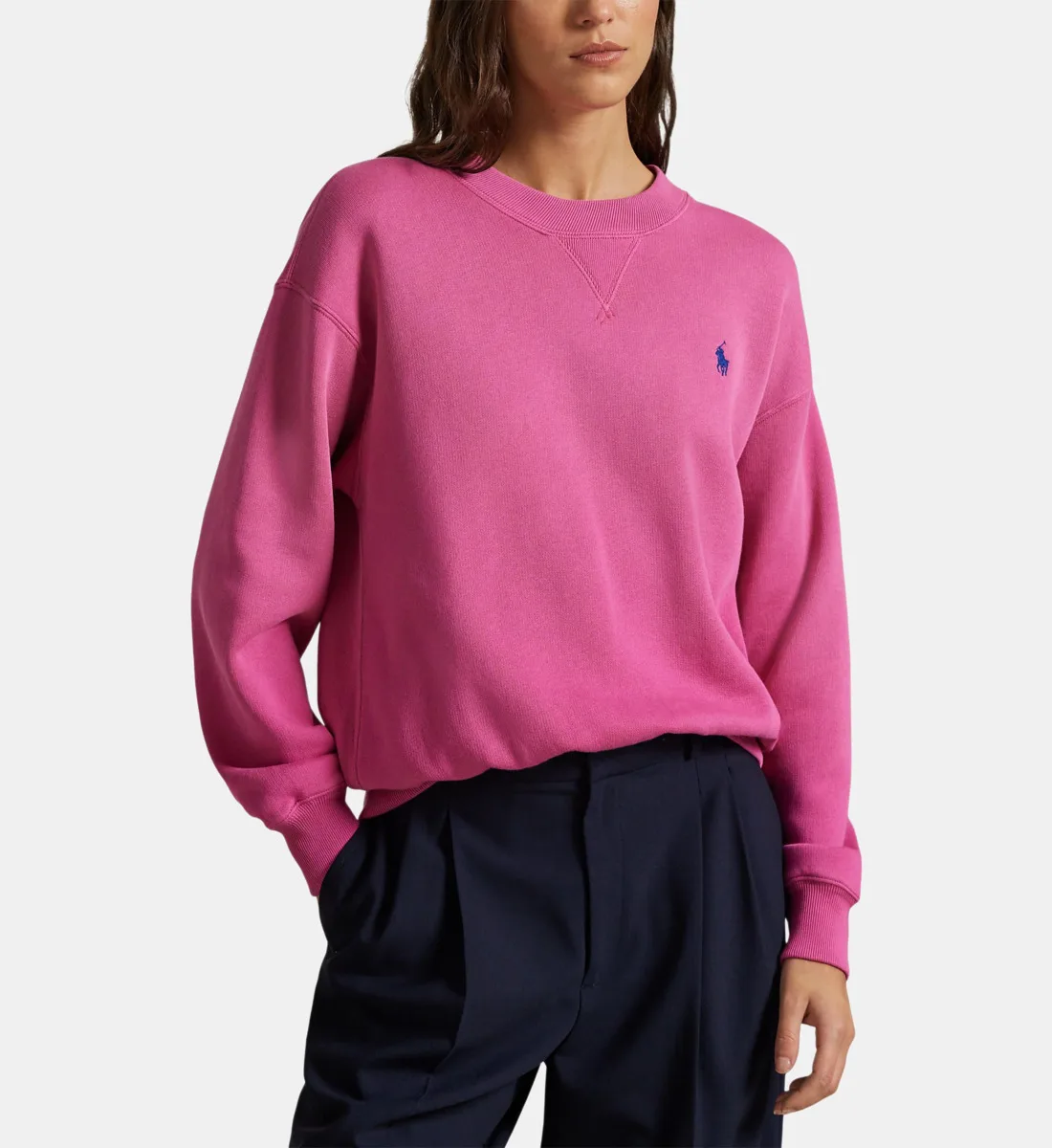 Свободный фирменный свитшот из смешанного хлопка POLO RALPH LAUREN, розовый