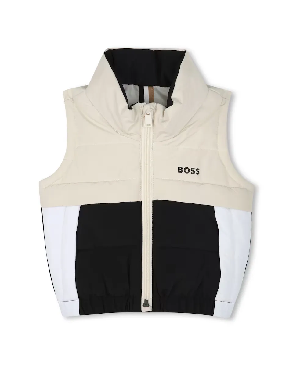 

Куртка для мальчика в белом цвете без рукавов BOSS Kidswear, белый