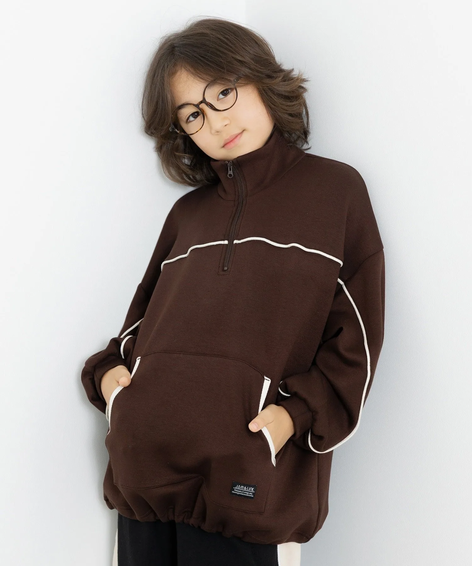 Толстовка Dry Sweat с половинной молнией и кантом Chil2, brown