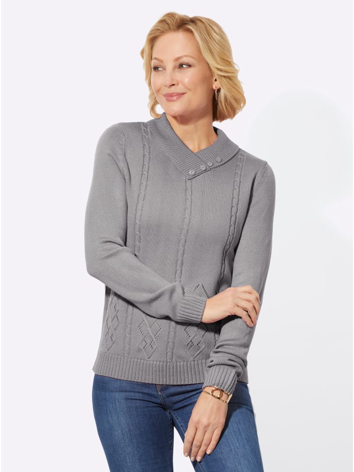 

Свитер с V-образным вырезом каменно-серого цвета WITT WEIDEN
