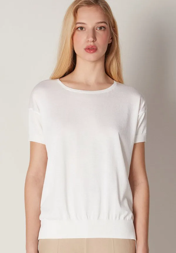 

Базовая футболка с круглым вырезом Falconeri, White, Белый, Базовая футболка с круглым вырезом Falconeri, White