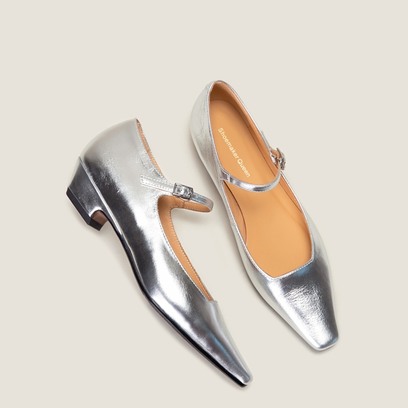 SHOEMAKER QUEEN Туфли Мэри Джейн на массивном каблуке женские молочно-белые, цвет Milk White — фото 4