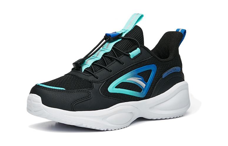 Детские кроссовки GS Low-top черные/флуоресцентные Aqua Green Anta Kids — фото 2
