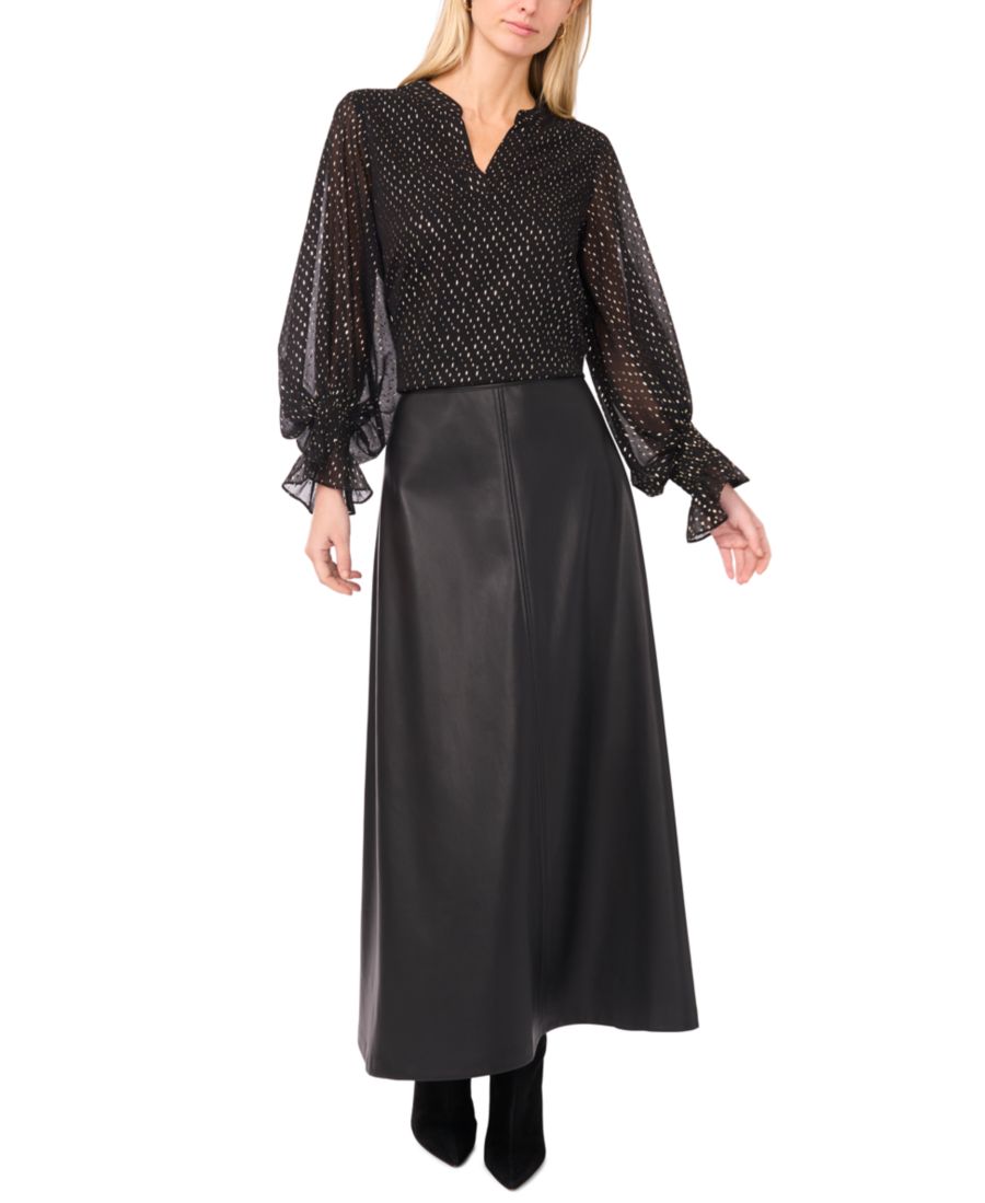 

Женская блузка с рукавами-баллонами Vince Camuto, Rich Black