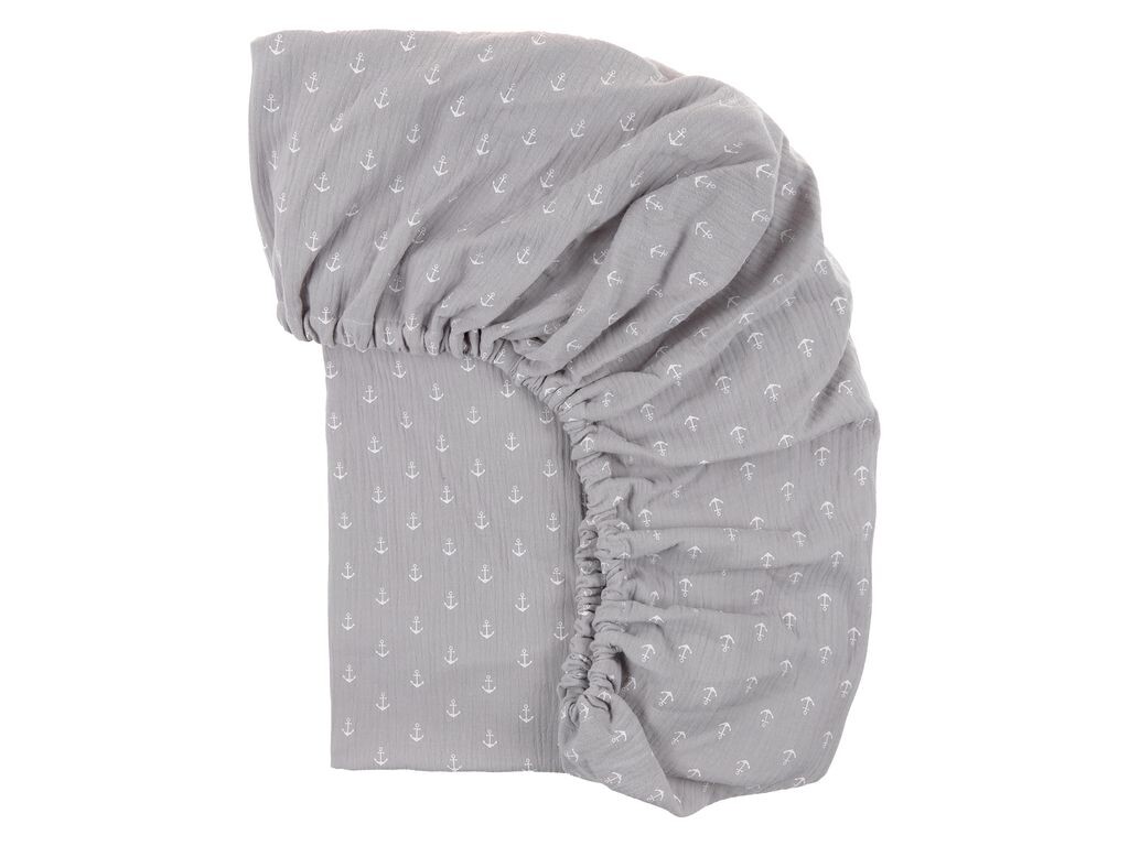 

KraftKids приталенный лист муслина серого цвета с якорем. ф. матрас 120 х 60 см., Серый, KraftKids приталенный лист муслина серого цвета с якорем. ф. матрас 120 х 60 см.