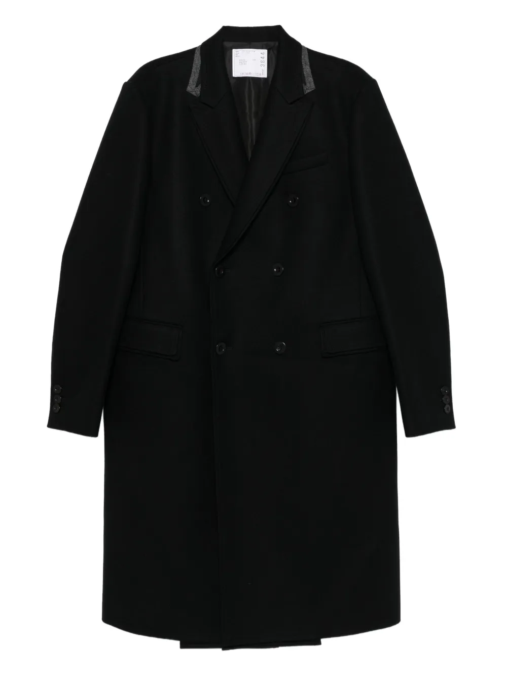 

Двубортное пальто SACAI, черный