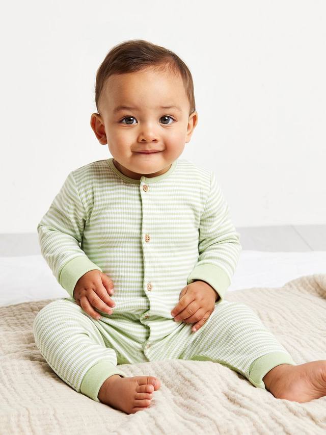 

Детское хлопчатобумажное боди в полоску Mini Cuddles, зеленый
