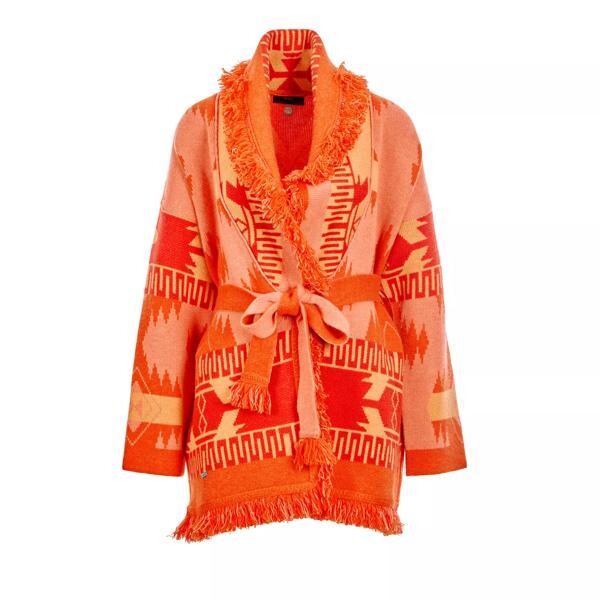 

Кардиган icon jacquard cardigan papaya sunset ora orange mehrfarbig Alanui, оранжевый