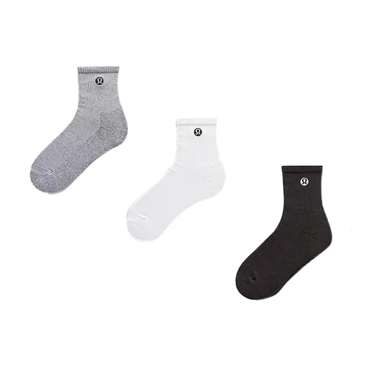 

Носки Unisex 3 пары Lululemon, 3 pack (белый/hot core светло-серый/черный/wht)