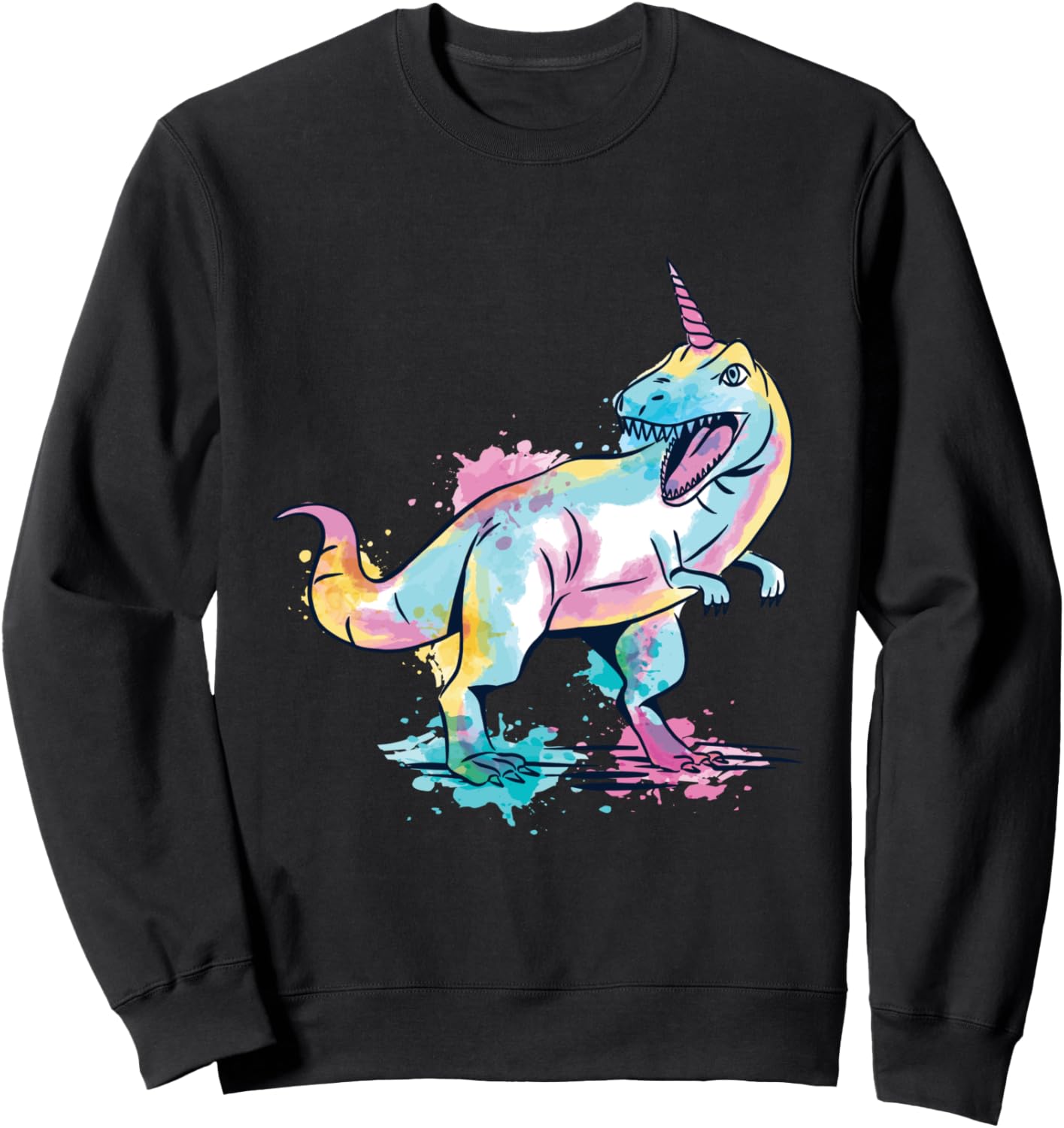 

Толстовка с изображением единорога, зауруса и тираннозавра, черная Epic Novelty Gifts