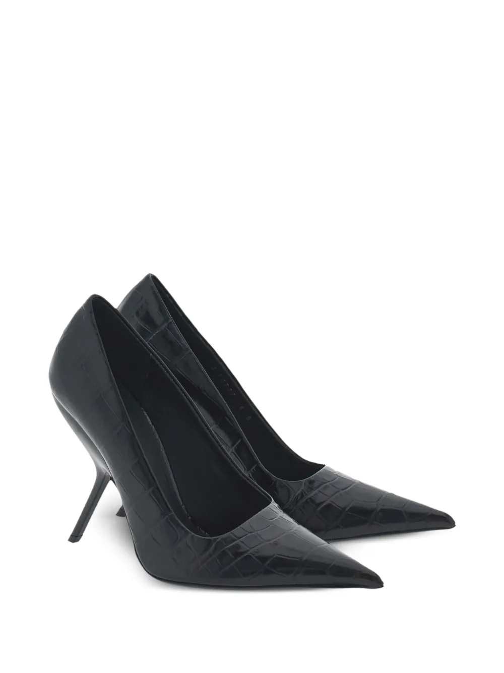 Туфли-лодочки Eva 105 с тиснением под кожу крокодила Ferragamo, черный — фото 2