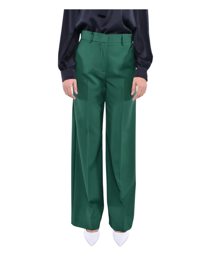 

Широкие шерстяные брюки-палаццо из эластичной ткани Weekend Max Mara, зеленый