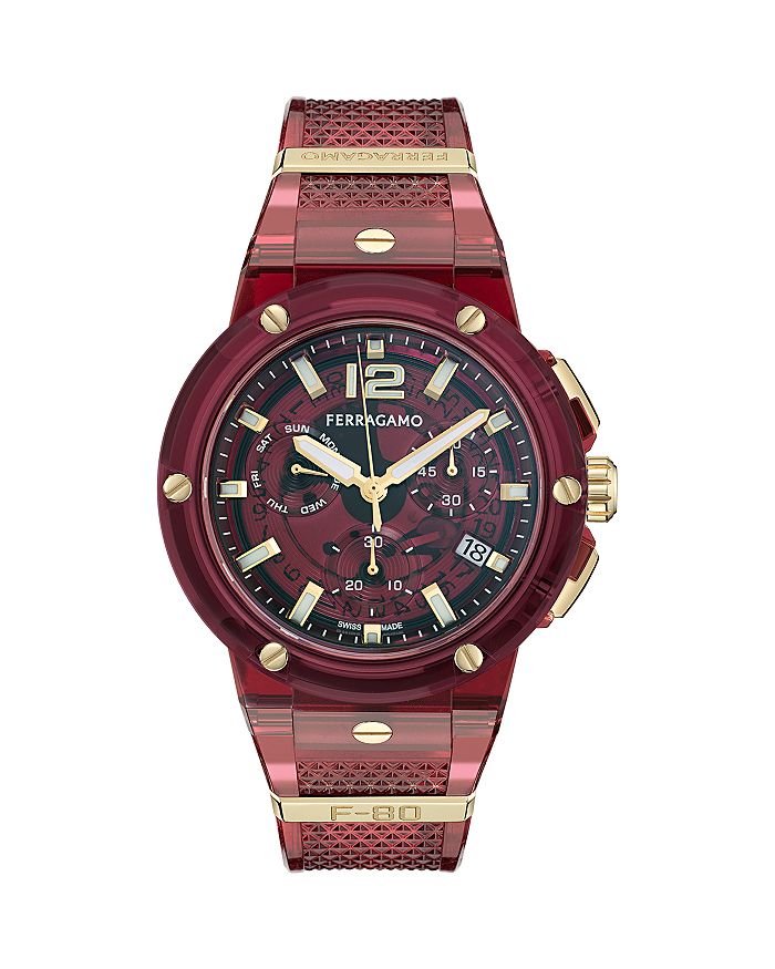 

F-80 Translucent Chronograph, 44 мм FERRAGAMO, красный