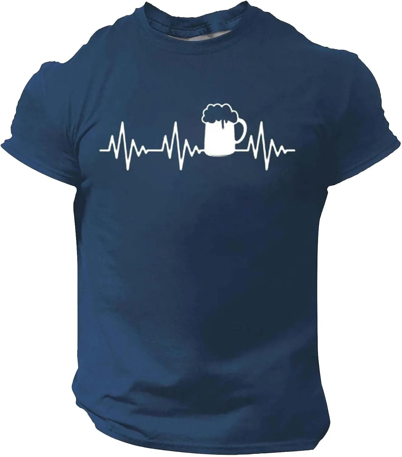 

Мужская футболка Casual с праздничным принтом, короткий рукав, свободный крой, Plus Size