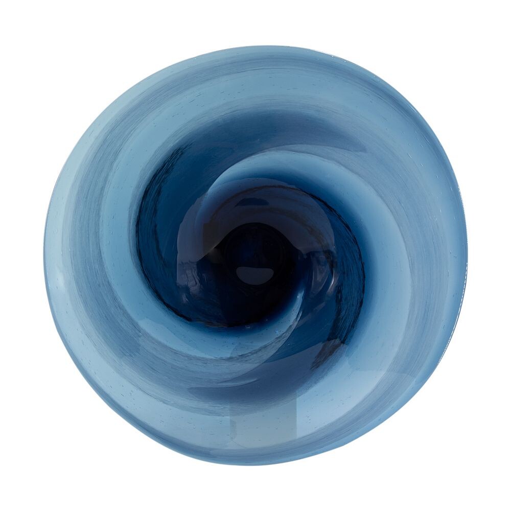 

A&B Home Mayron Swirl Стеклянная тарелка для декора стола, синий