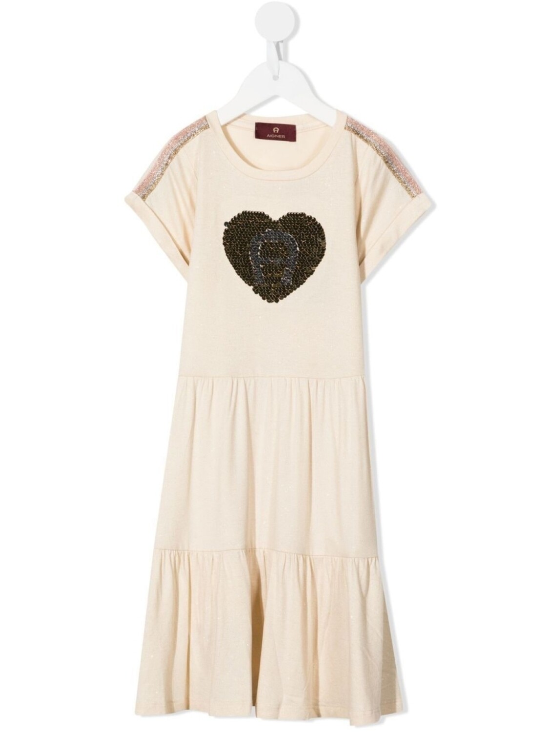 

Aigner Kids платье макси с логотипом из пайеток, золотой