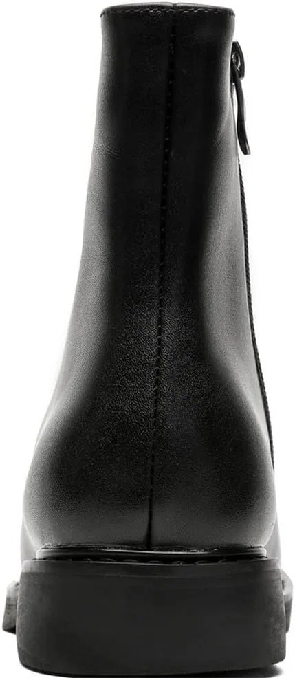 MANLADUO Высокие ботинки челси Herren с квадратным носком - Reißverschluss Mitte Wade Stiefel, Black — фото 4