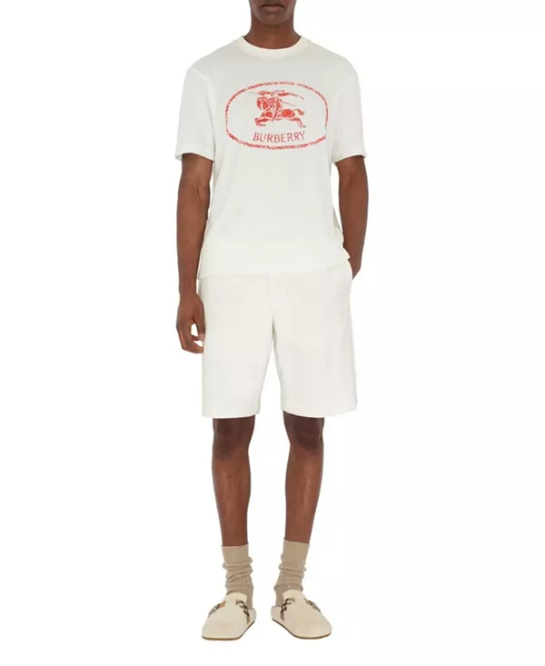 

Футболка из махровой ткани с изображением рыцарского штампа Burberry, белый