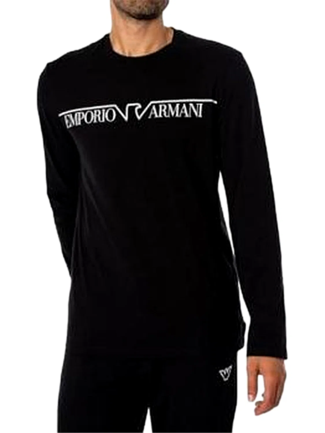 Длинная пижама Emporio Armani черного цвета — фото 2