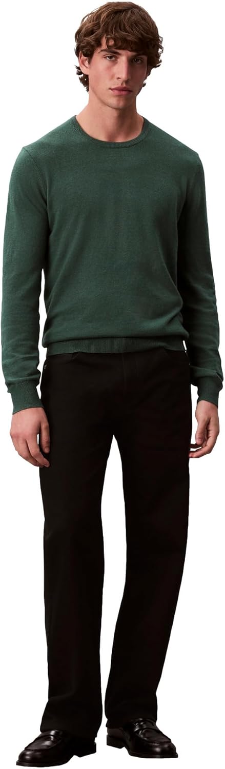Мужской свитер Calvin Klein из шерстяной смеси с круглым вырезом, Hunter Green — фото 3