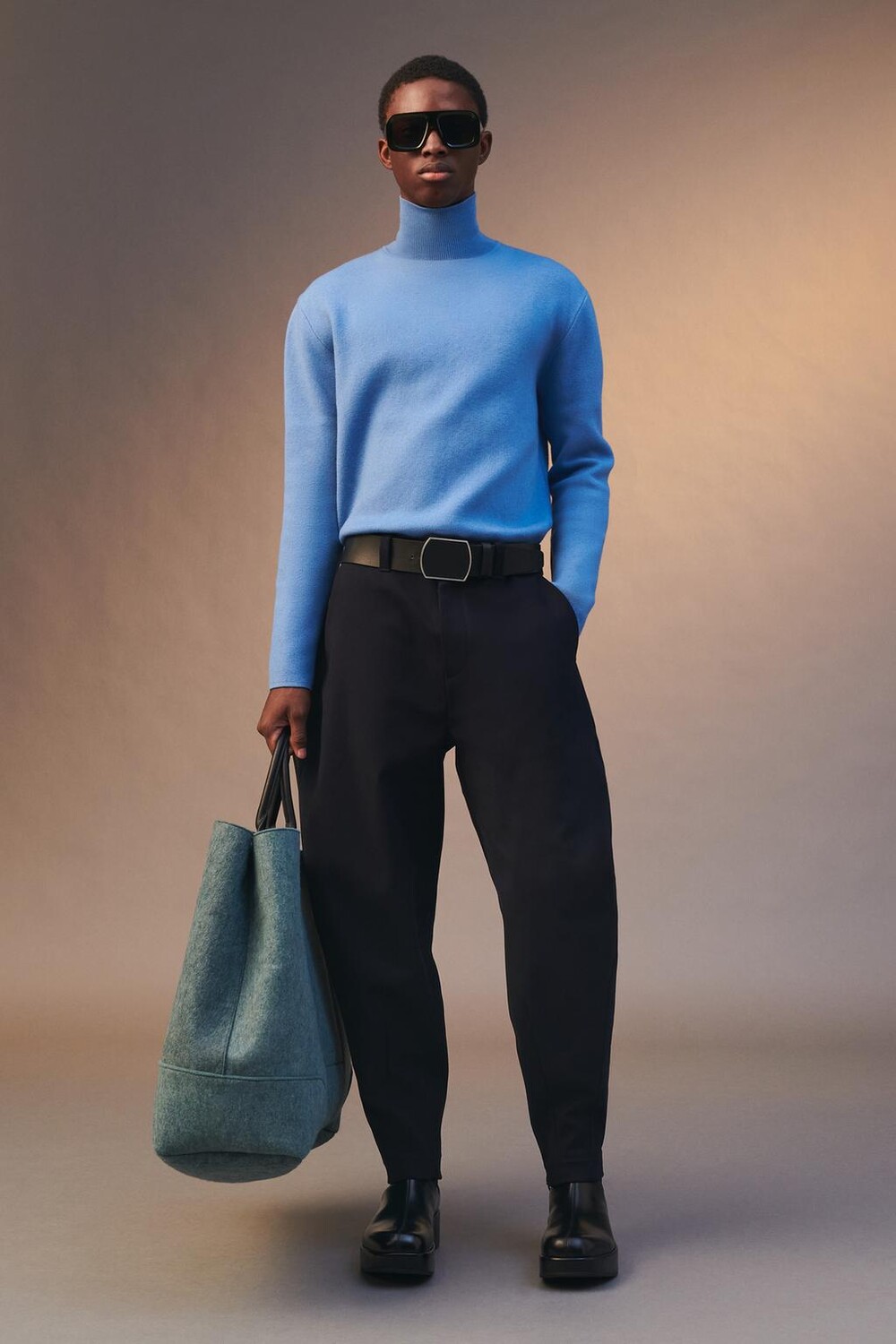 

Брюки balloon fit ZARA, темно-синий
