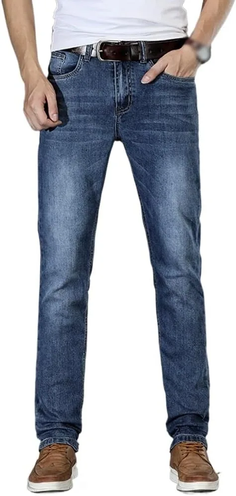 

Весенне-осенние хлопковые обтягивающие брюки для делового стиля Classic Denim Plus-Size для мужчин SIDUFHAOPKLL