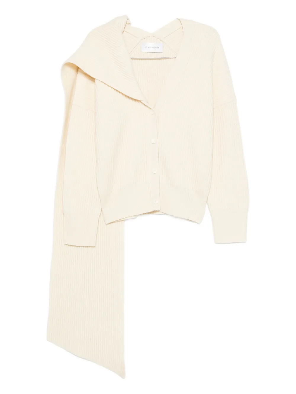 

Кардиган с ребристой текстурой и шарфом Christian Wijnants, нейтральный