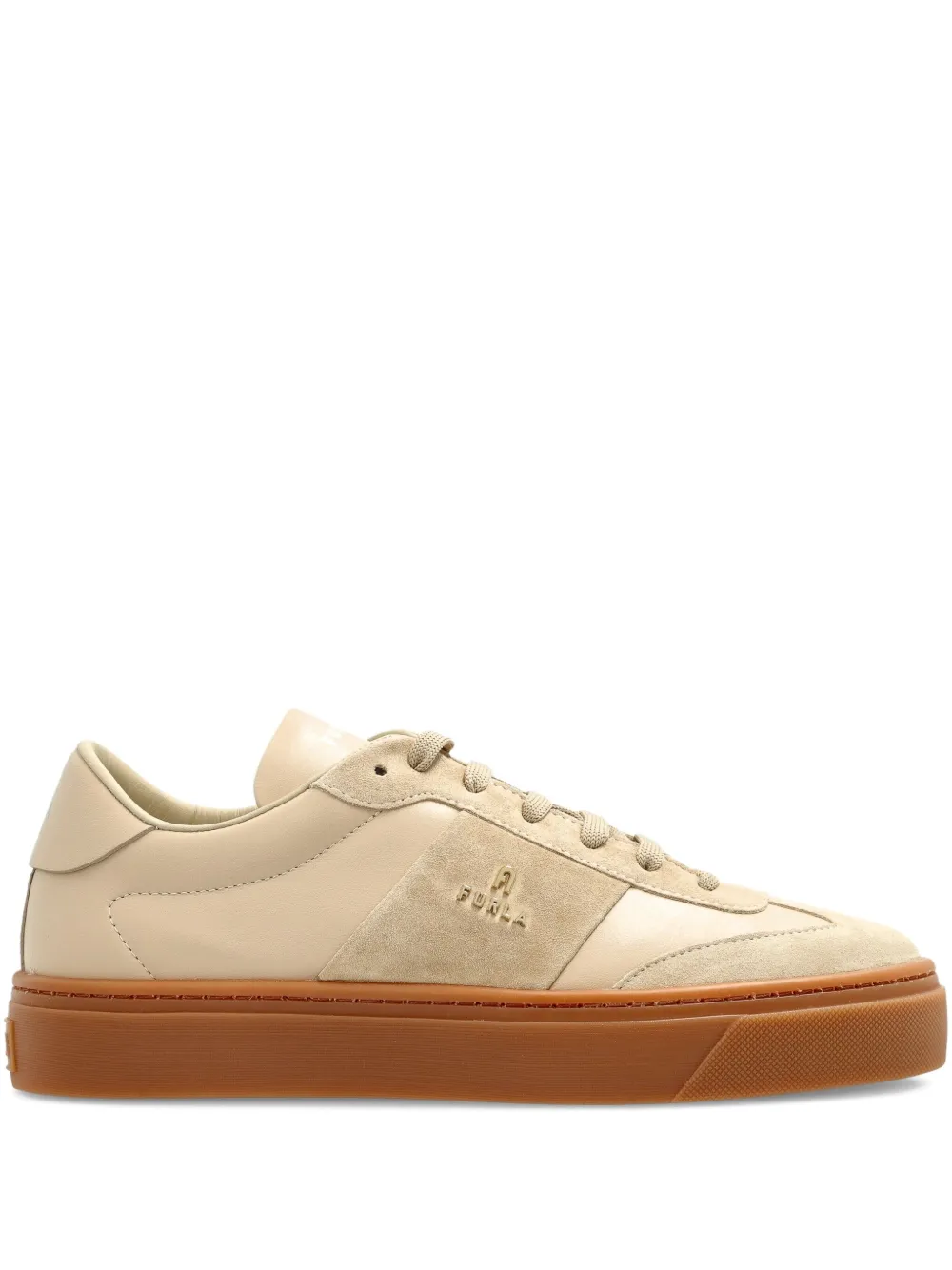 Кроссовки Enjoy leather suede sneakers Furla, нейтральный