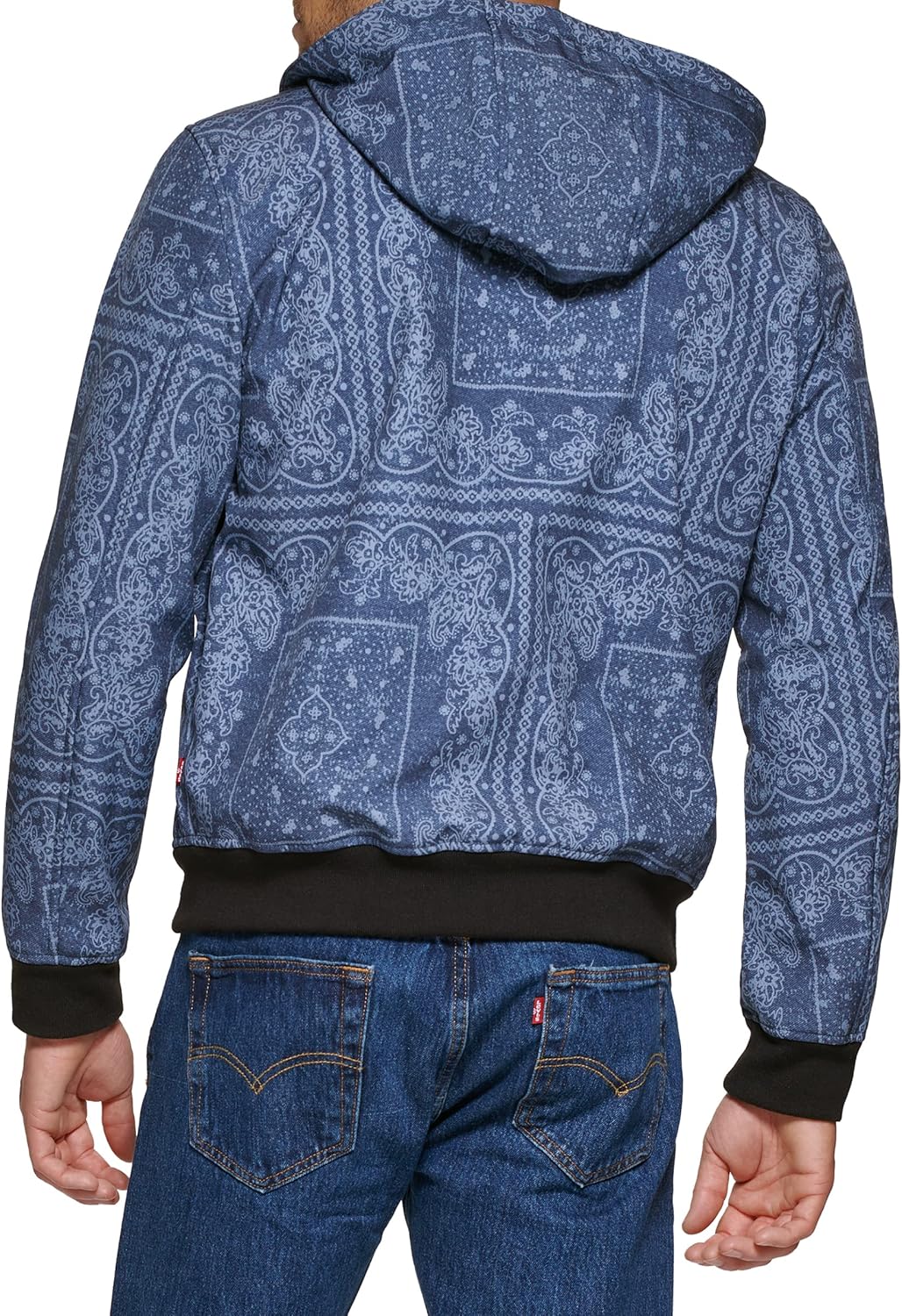Мужская куртка-бомбер Levi's с капюшоном и водонепроницаемым покрытием Softshell, Faded Blue Bandana — фото 2