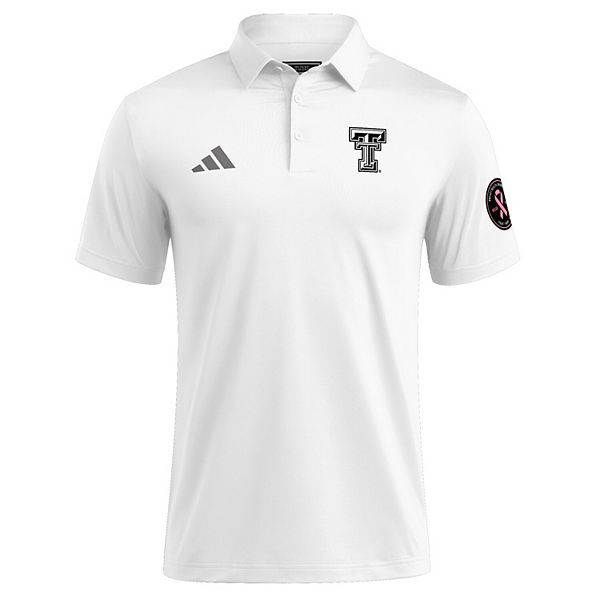 Мужская белая футболка Texas Tech Red Raiders с розовой символикой в поддержку борьбы с раком груди Adidas — фото 3