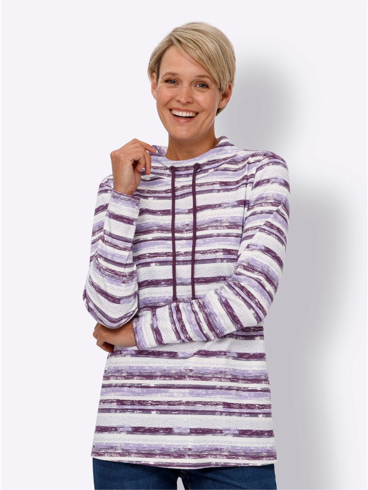 

Рубашка с длинными рукавами с принтом инжира и экрю Sieh an!