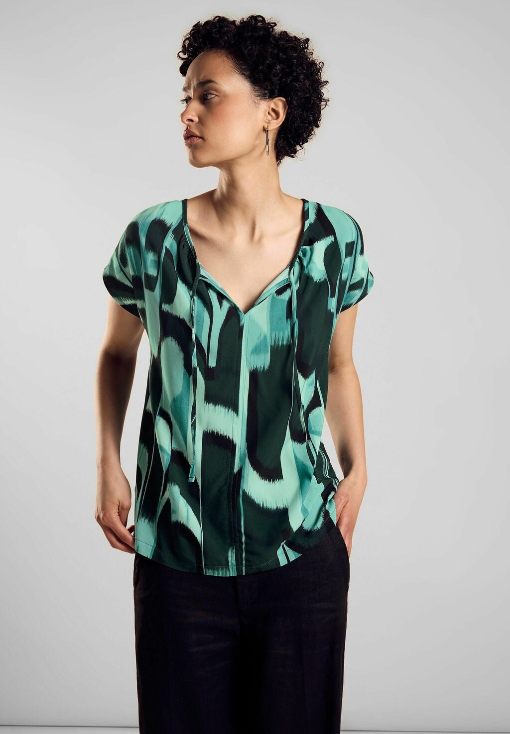 

Футболка с принтом Street One, цвет Mottled Green