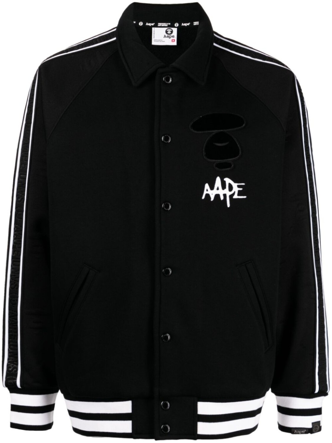 

Полосатый бомбер с логотипом AAPE BY *A BATHING APE, черный