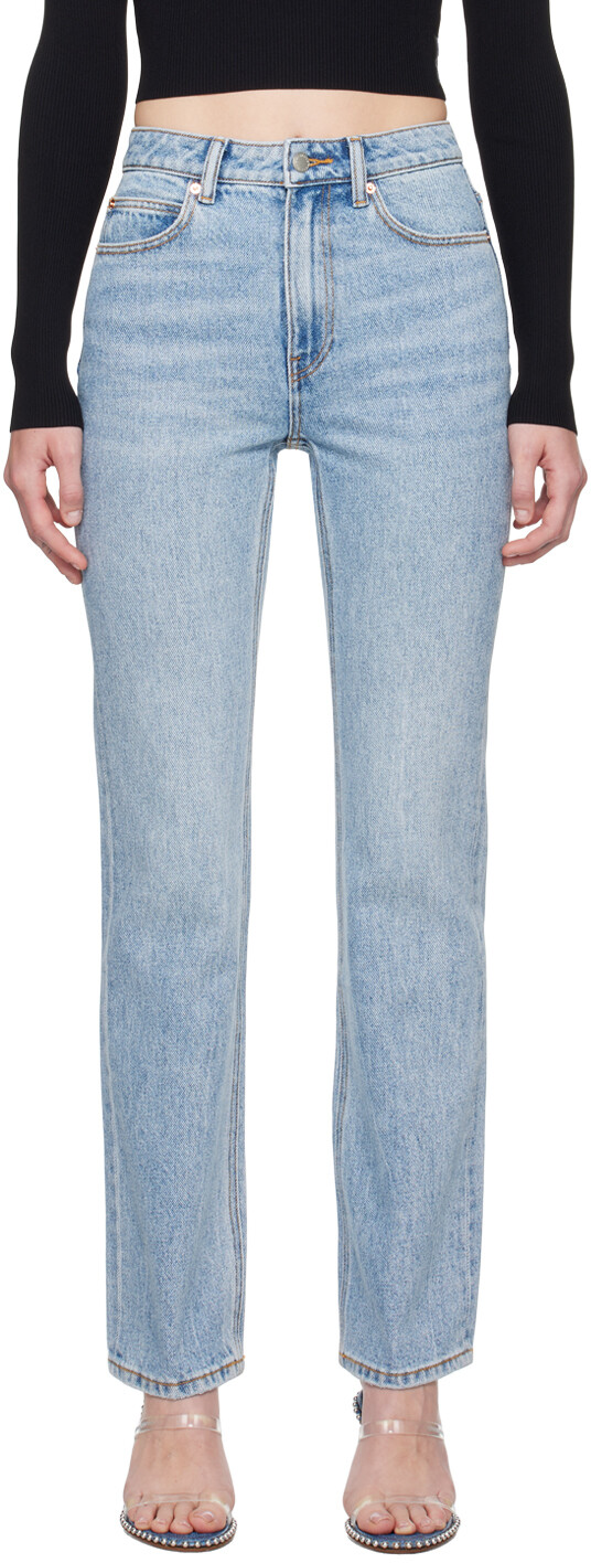 

Джинсы Blue Fly с высокой посадкой и складками Alexander Wang