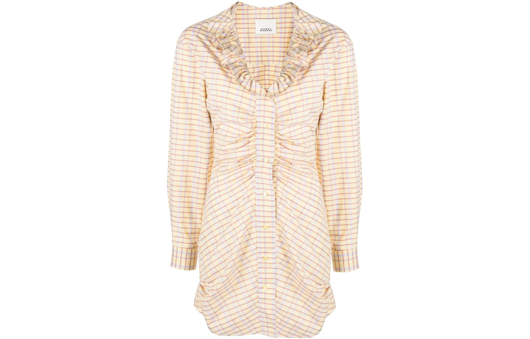 

Полосатое платье с длинными рукавами ISABEL MARANT, светло-желтый